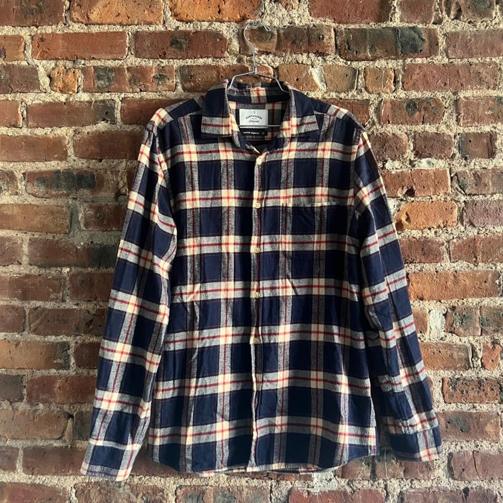Plaid button-up long sleeve flannel by Portuguese Flannel